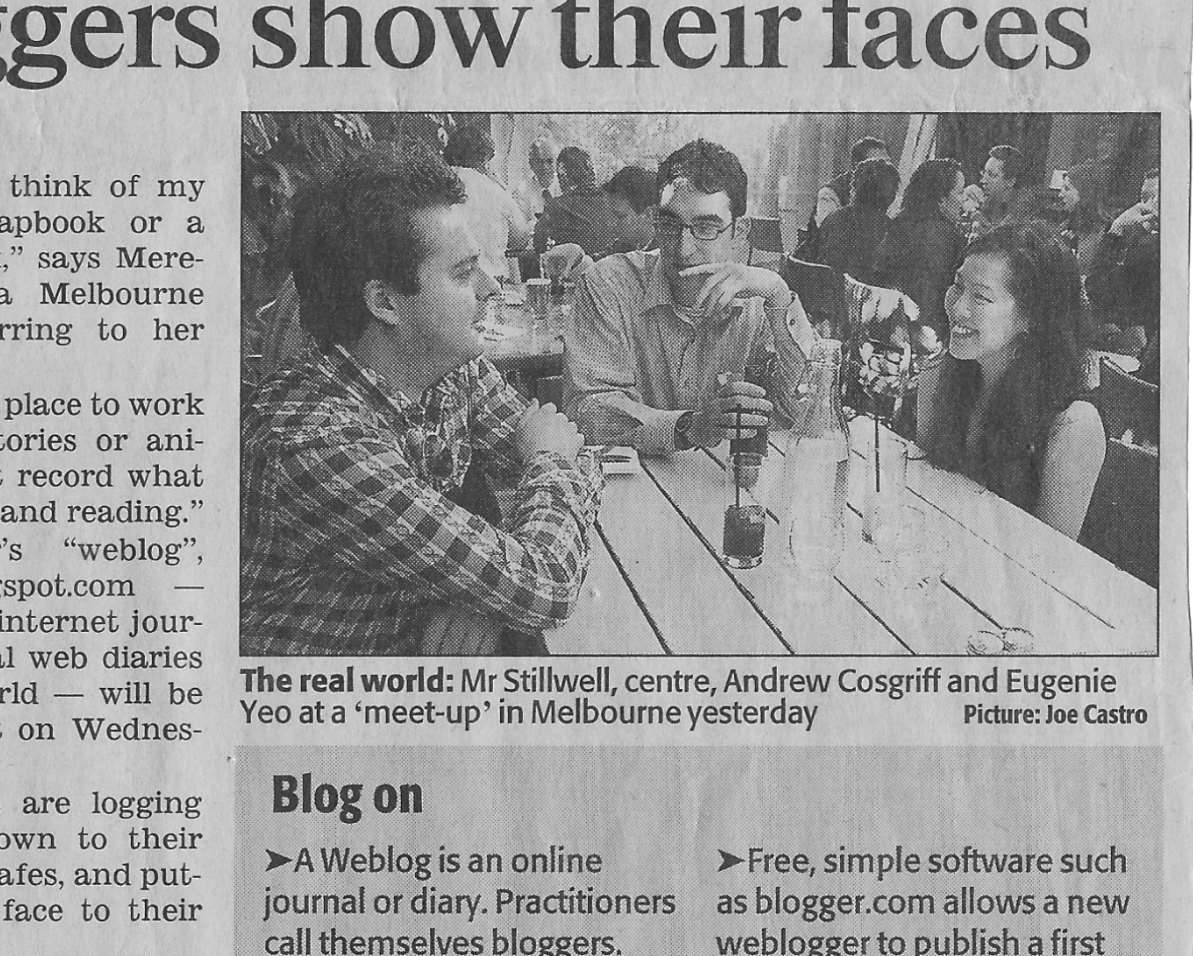 an early ’00s newspaper article about us